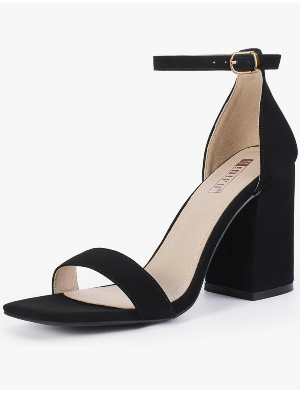 Ankle-Strap Block Heel Sandal - Black Size 9.5